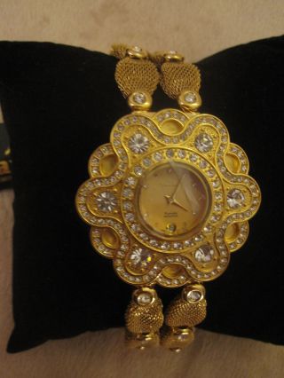 Laurine Damen Uhr Vergoldet 18k Kristalle Ovp Seltene Designer Bild