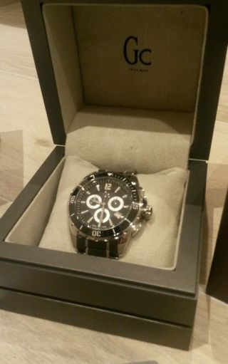 Gc Guess Luxus Uhr Chronograph Sport Class Xxl Swiss Ceramic & Ovp Bild