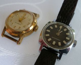 Zwei Vintage Timex Damen Armbanduhren Handaufzug Mechanisch 60er Jahre Bild