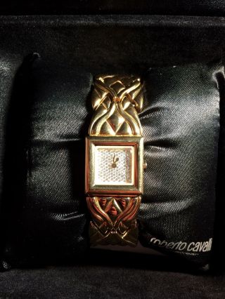Robert Cavalli Uhr Np 499€ Gold Mit Diamanten Mit Zertifikat Und Box Bild
