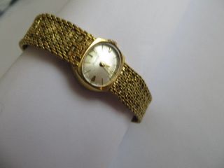Bezaubernde Dugena Damen Armbanduhr Schweiz Mechanisch Gold Läuft Bild