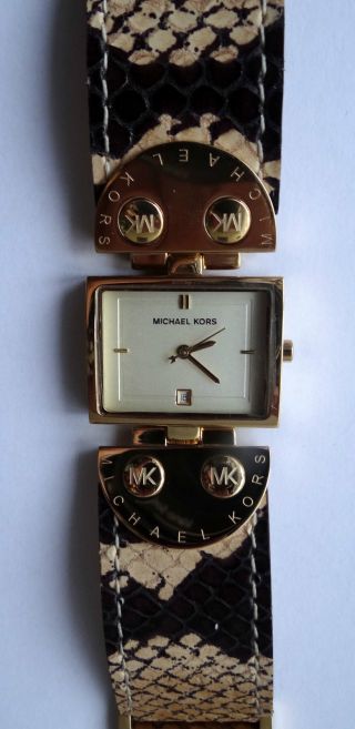 Michael Kors Mk2114 Uhr Damenuhr Gold Leder Mit Box Bild