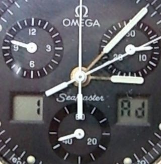 Omega Seamaster Chronograph Chronometer Analog Digital 1/100 Sec.  18 Kt Gelbgold Bild