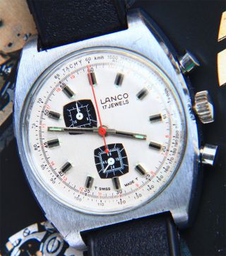 Lanco Sportlicher Vintage Racing Chronograph,  1970er Kult Design Bild