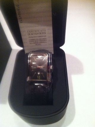 Damen Emporio Armani Ar0459 Leder Uhr Armbanduhr Schwarz Weihnachtsgeschenk Bild