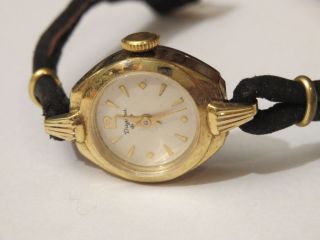 Sammler Edle Dugena Antik Damenuhr Handaufzug 50er Jahre Gut Erhalten Walz Gold Bild