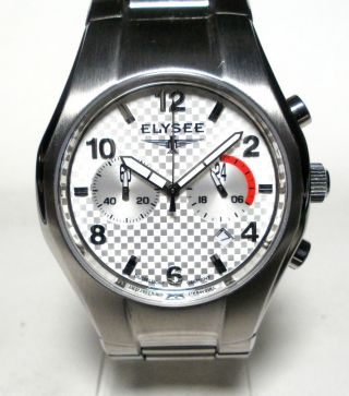 Elysee - Sport Chronograph - Herren Armbanduhr - Quarz - Silbern - Top Bild