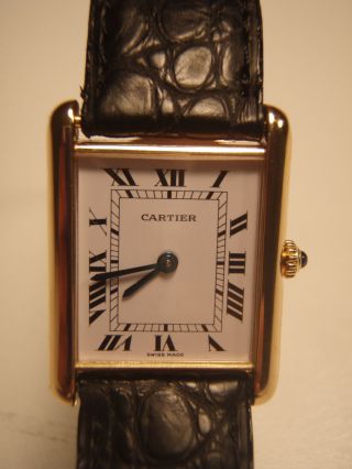Cartier Tank Damenarmbanduhr Massivgold 18k Mit Faltschließe Massivgold 18k Bild