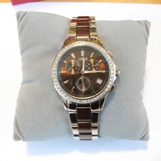Christ Damenuhr Uhr Chronograph Trend Silber/braun Mod.  85461702,  2 J. Bild