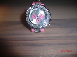 Damen - Uhr,  Armbanduhr In Rosa Mit Glitzersteinchen Bild