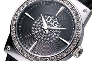 D&g Dolce & Gabbana Damen Uhr Modell Schwarz Mit Kleinen Steinchen - Wertig Bild