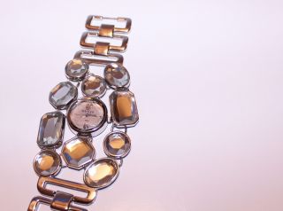 Guess Armband Uhr Statement Schmuck,  Viele Kristalle,  Wie Blogger,  Silber Bild