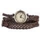 Schicke Uhr Mit Geflochtenem Braunem Lederband,  Vintage - Look,  Wickelarmband Armbanduhren Bild 1