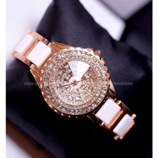 Damenuhr Armbanduhr Quarzuhr Diamanten Keramikarmband Schmuckuhr Uhm - Qe - 03 Bild