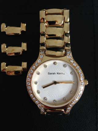 Sarah Kern Damen Armbanduhr Vergoldet Mit Glaskristallen Bild