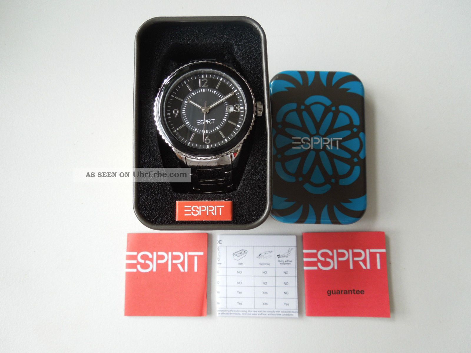Esprit Damen - Armbanduhr Marin Eclipse Silver Black Quarz Edelstahl ...