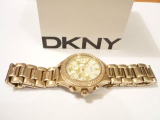 Dkny Ny 8058 Damen - Armbanduhr Chronograph Donna Karan Ny Gold Perlmutt Bild