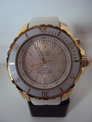 Kyboe Gold Series Kg 004 - 48 Weiß Quarz Uhr 10 Atm Uvp 219€ Led Bild