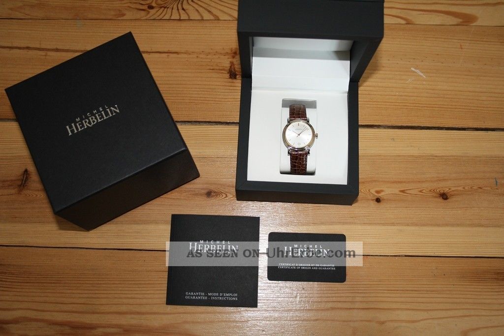 Michel Herbelin Classic Ref.  12443/p01 | Dau/hau | | Ovp | Saphirglas | Lb Armbanduhren Bild