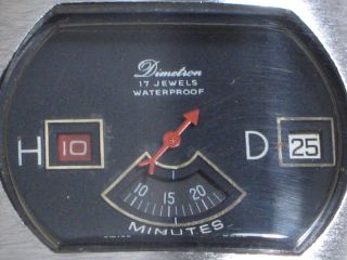 Dimetron Swiss Digitale Armbanduhr Mech.  Scheibenuhr Datum 17jwls Klassisch Bild