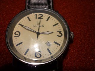 Hirsch - Armband - Uhr - Große Zahlen Leuchtzeiger Mit Datum Echt Leder Armband Bild