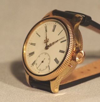 Jwc Armbanduhr Graviert 49mm Ca.  1905 Mariageuhr Emaille - Top Bild