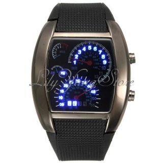 Schwarz Binär Armbanduhr Led Armband Uhr Digital Uhren Dial Flash Sports Herren Bild