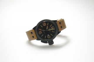 Tw Steel Uhr Herren Hell Braun Lederband Twa - 202 Np459€schwarzes Gehäuse Bild