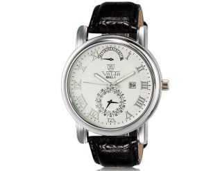 Valia 8602 - 1 Herren Armbanduhr Wrist Watch Kalender Roman Nummer Weiß Yw2130w Bild