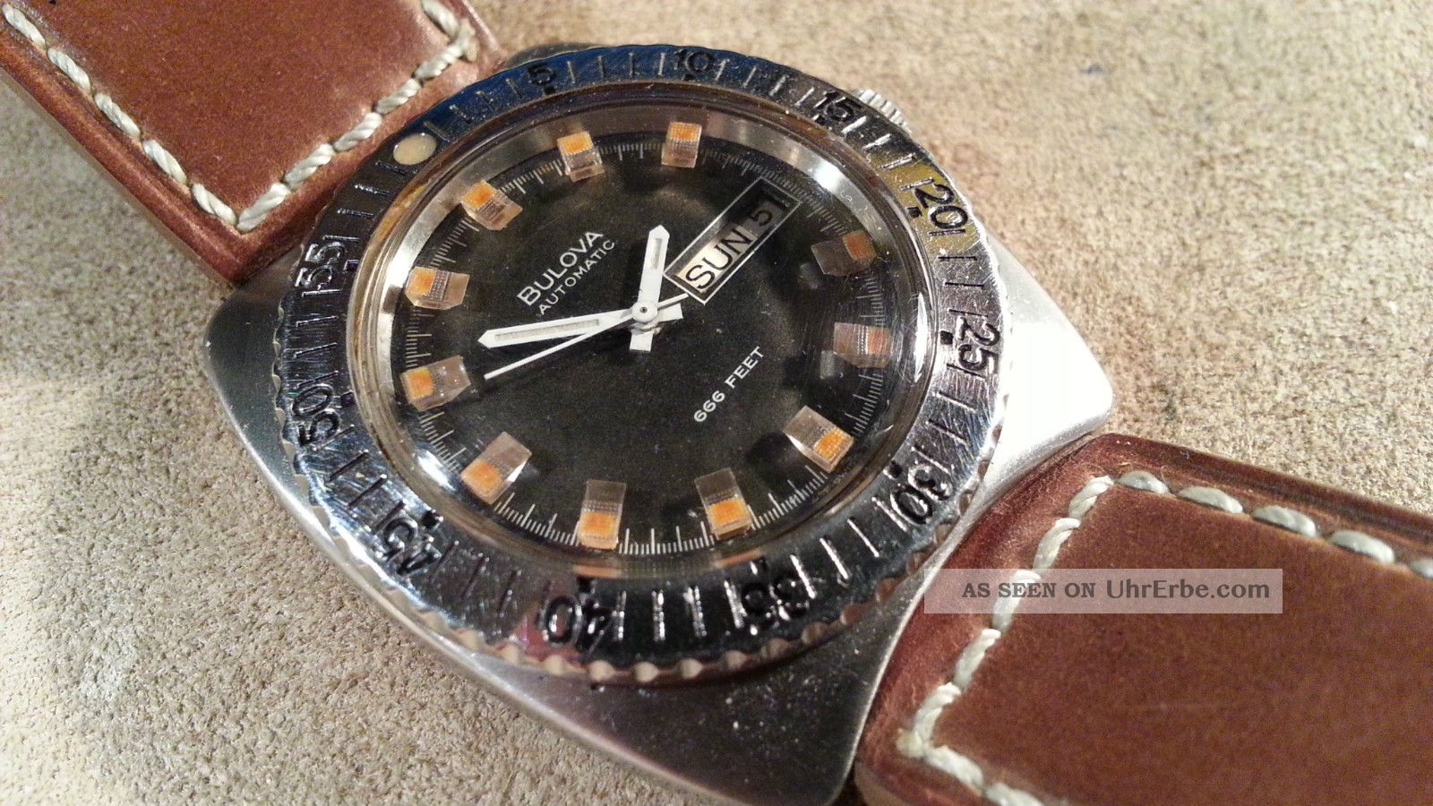 Rare Bulova Automatic 666 Feet Diver 200meter`s Taucheruhr 60 - E Armbanduhren Bild