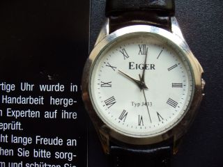 Herrenarmbanduhr Eiger Typ J433 Weiß Mit Schw.  Armband Bild