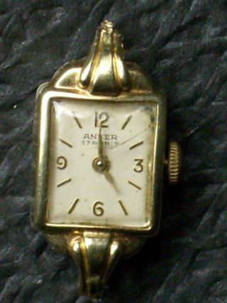 Seltene Anker 585er Gold Handaufzug Dau,  Damenuhr,  Damenarmbanduhr Bild