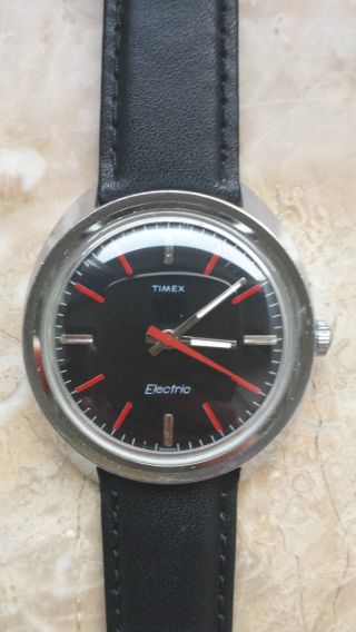Timex Electric Armbanduhr Selten Rar Vintage Lederband Bild