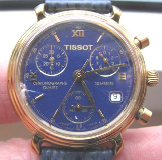 Schöne S 572 Tissot - Chronograph Uhr Quarz Blaues Zifferblatt Bild