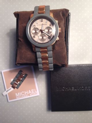Michael Kors Uhr Armbanduhr Runway Blogger Rosegold Grau Chronograph 335€ Asos Bild
