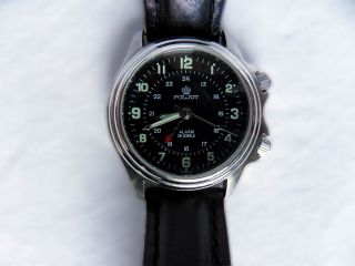 Poljot Russische Armbanduhr,  Handaufzug,  Wecker,  Alarm,  Schwarz,  Uhr,  Russisch Bild