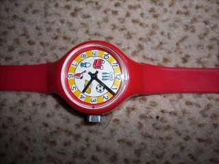 Uhr Armbanduhr Für Kinder Rot,  Plastik,  Mechanisch,  Wenig Benutzt Bild
