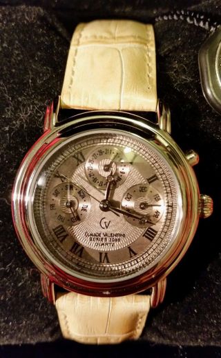 Neue Uhr Von Claude Valentini Chronograph Mit Seriennummer,  Schachtel Bild