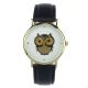 Fashion Women Girl Gold Owl Pattern Wristwatch Leather Quartz Uhren Armbanduhr Armbanduhren Bild 3