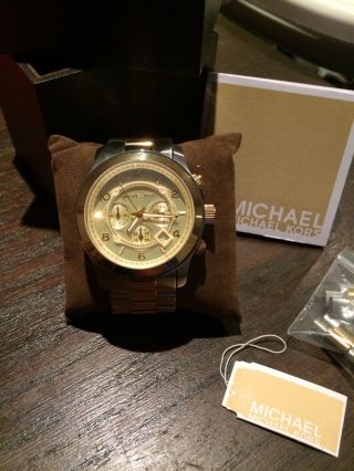 Michael Kors Uhr 8098 Xl Chronograph Gold Und Silber 3 Wochen Alt Bild