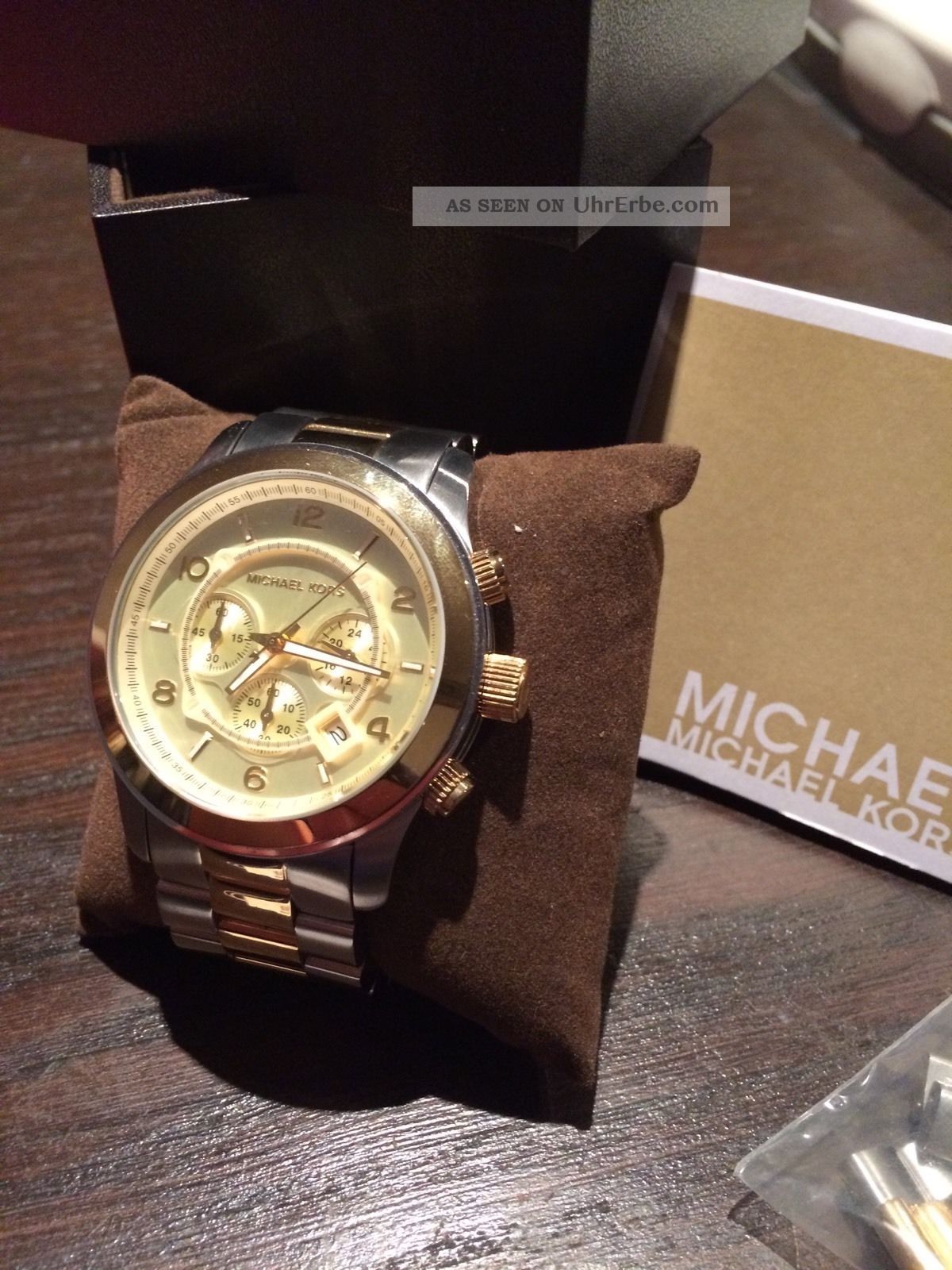 Michael Kors Uhr 8098 Xl Chronograph Gold Und Silber 3 Wochen Alt michael-kors-uhr-8098-xl-chronograph-gold-und-silber-3-wochen-alt