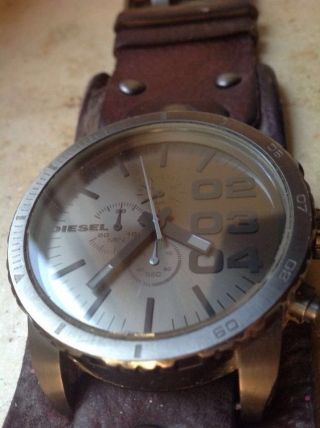 Diesel Uhr Dz 4273 Armbanduhr Lederarmband Chronograph Quarz Bild