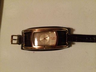 Dkny Uhr Leder Schwarz Gold Schelle Uhr Sehr SchÖn AuffÄlig 189€ Bild