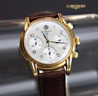 Longines Special Serie Chronograph Automatik Herrenuhr Sammler Luxus Originalbox Bild