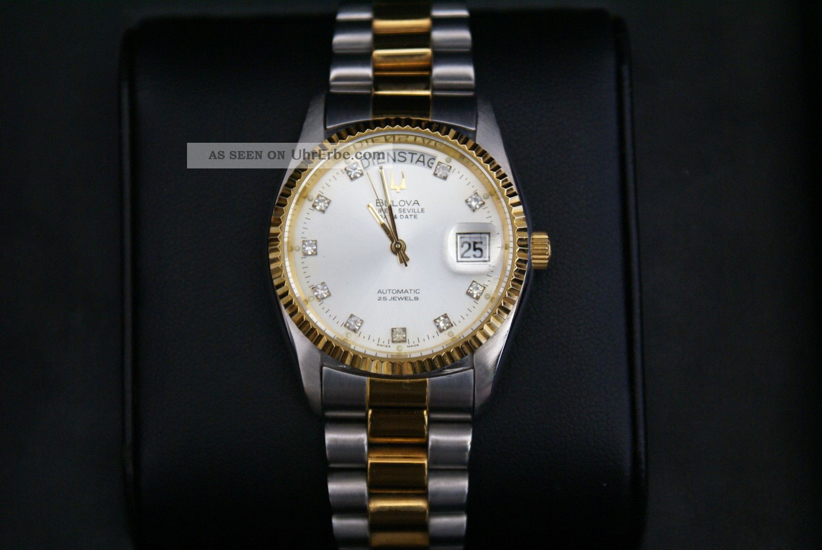 Deluxe Bulova Seville Day Date Automatik Uhr Swiss Made Eta 2834 - 2 Nos Armbanduhren Bild