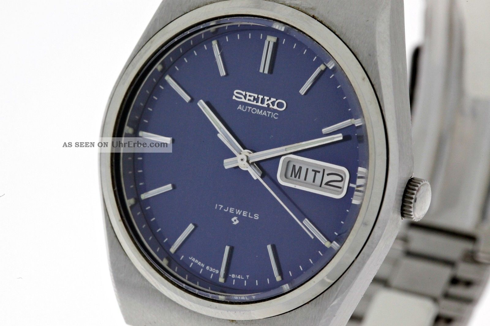 Vintage Seiko 6309 - 8120 Automatik Herren Tag&datum Edelstahl Blue Dial -  80ies