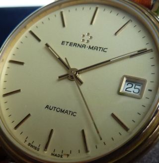 Eterna - Matic Automatic Herren Armbanduhr,  Glasboden,  Neuwertig,  35mm,  Box Bild