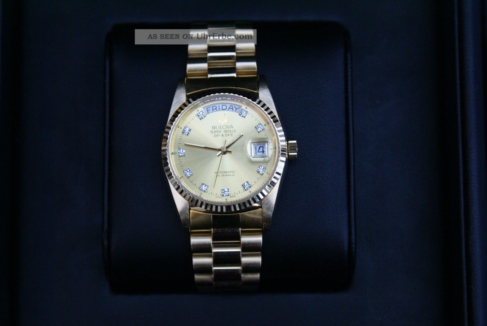 Deluxe Bulova Seville Day Date Automatik Uhr Swiss Made Eta 2834 - 2 Nos Armbanduhren Bild