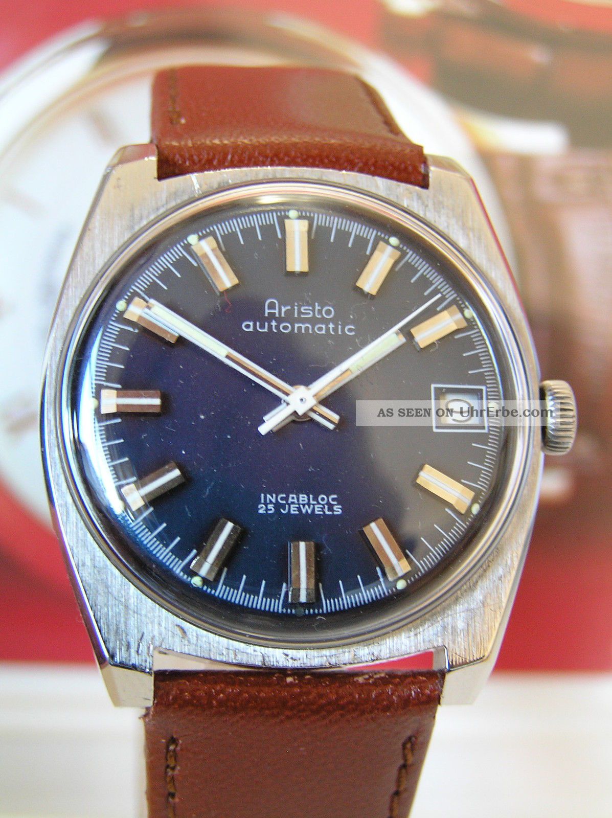 Kultige Aristo Automatic Herrenuhr Puw1561 Im Edelstahlgehäuse Armbanduhren Bild