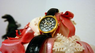 Luxusuhr Buchner & Bovalier Vitesse Ip - Vergoldet Armbanduhr Lederarmband Bild
